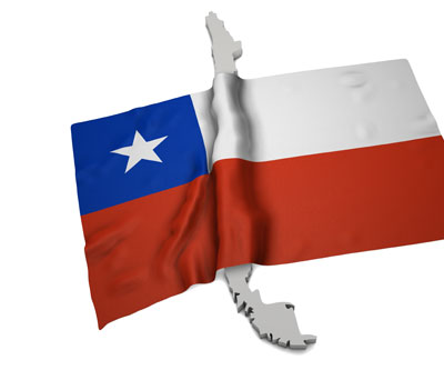 Chile country map flag mining