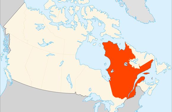 PearTree Securities' Eric Lemieux - map Quebec Province within Canada