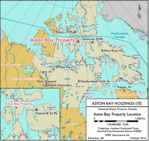 Chasing big copper in Canada's North - Aston Bay Holding Property Map