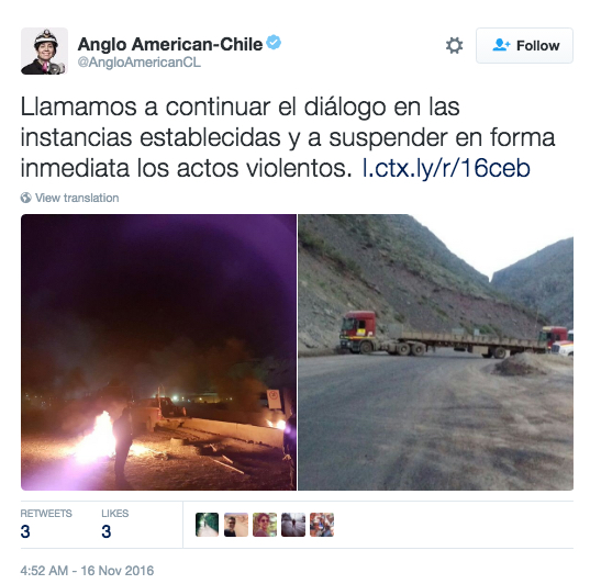 Anglo's Los Bronces copper mine in Chile seized by protesters
