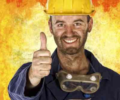 Miner thumbs up mining