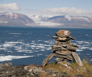 Inuit inukshuk in Nunavut