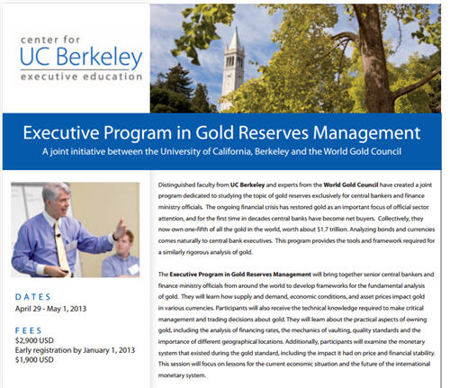 world gold council course for senior bankers
