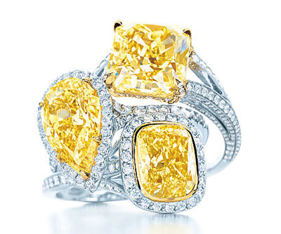 Tiffany yellow and white diamond rings