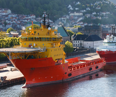 Oil rig supply ship in Norway