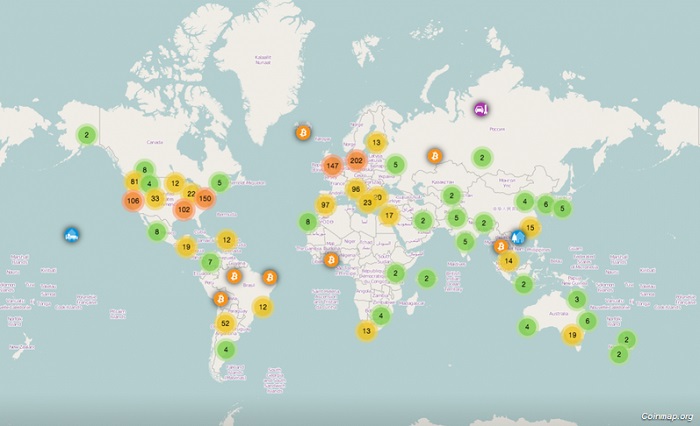 The Bitcoin Map Of The World Mining Com