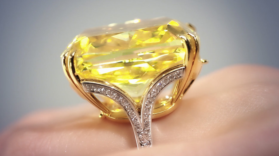 This is how the Graff Vivid Yellow, one of the most expensive coloured diamonds, looks like