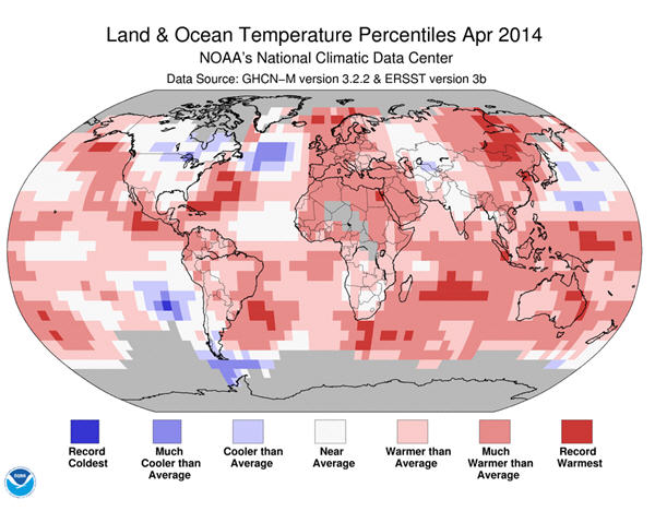 land temperatures