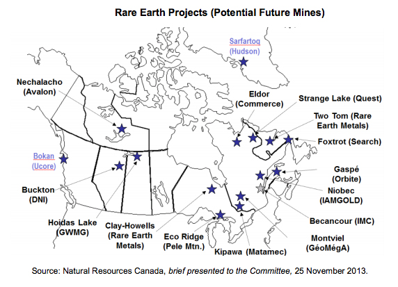 Canada identifies top rare earth projects