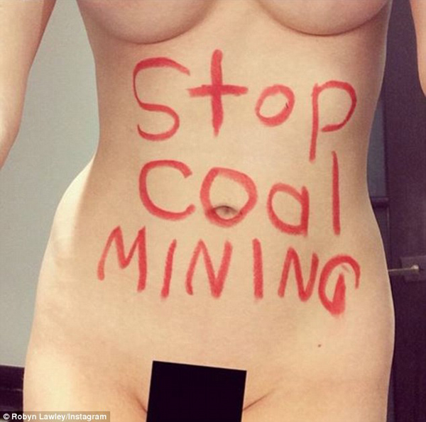 Aussie model's naked war on coal
