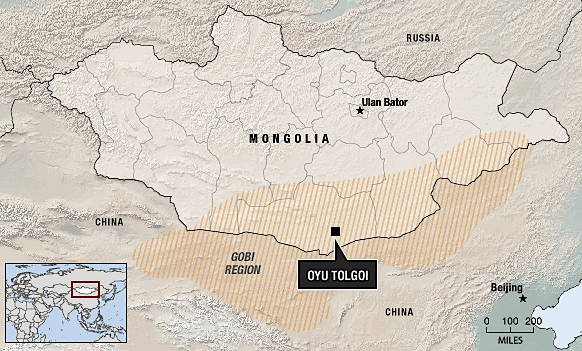 Mongolia blames Rio Tinto for delays at Oyu Tolgoi