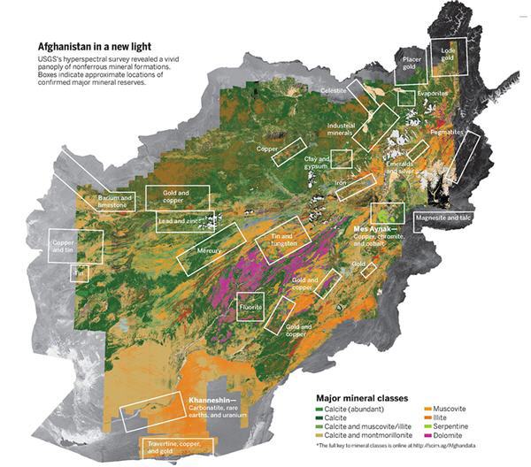 Afghanistan Mineral Wealth Map 600 Miningcom