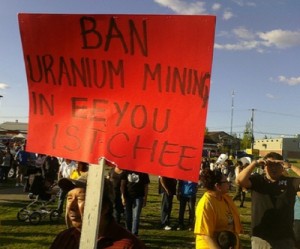 Canadian First Nations march to demand ban on uranium exploration in Quebec