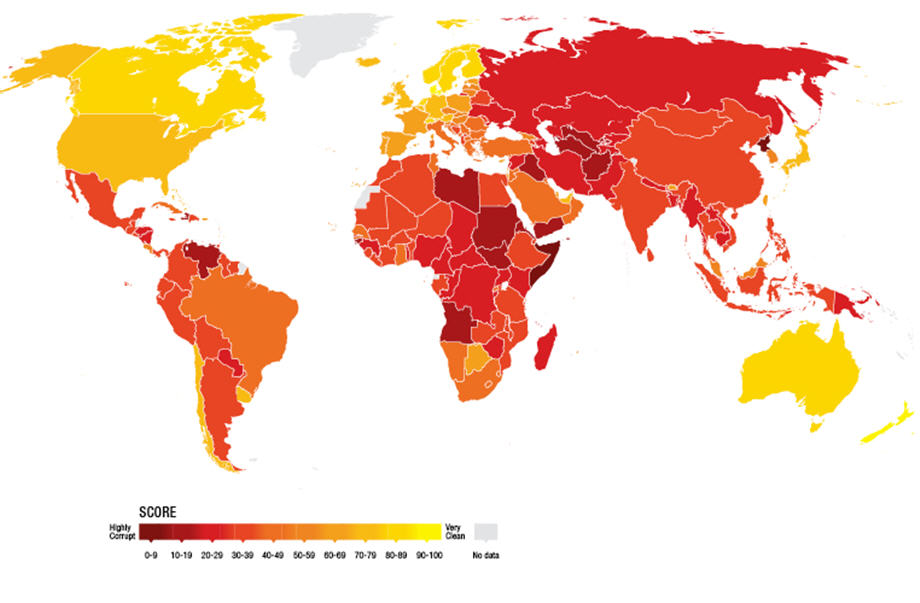 The world's most corrupt countries ranked