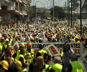 Thousands stand up for Canadian mine threatened with closure in Greece