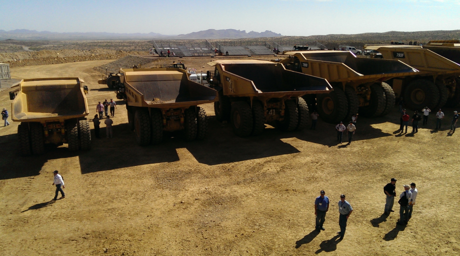 Caterpillar mining trucks tinaja hills mining testing grounds tucson