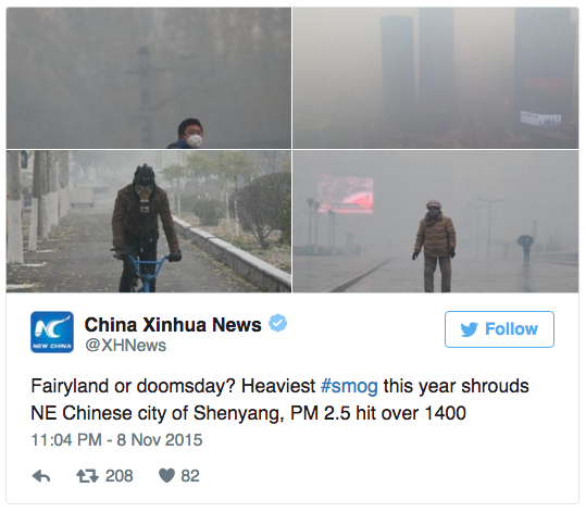 China smog at 'record' levels as coal burning for heating begins