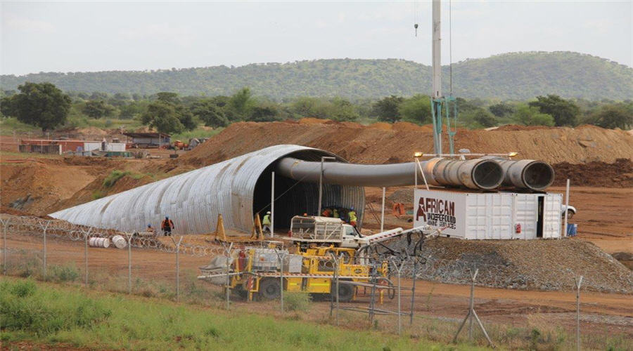 Construction of underground tunnel at Yaramoke Mine 1