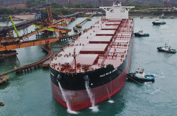 Vale's giant iron ore carriers are the world's largest dry bulk vessels capable of carrying 400,000 tonnes of dead weight