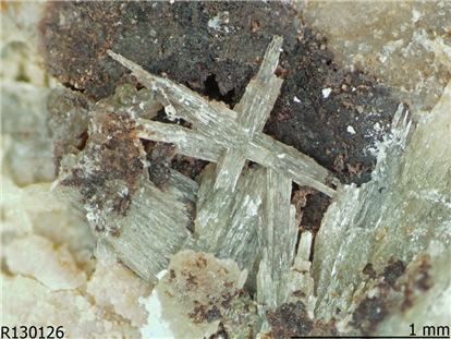 Ottoite, Named after Otto Mountain, San Bernardino County, California, incorporates the extremely rare element tellurium (category 2) and is microscopic and very difficult to spot in the field (category 4). High-res: http://bit.ly/1o5ZcKe 