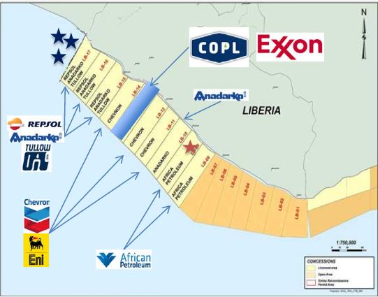 Canadian Overseas Petroleum Block 13 Offshore Liberia and Nearby Holdings