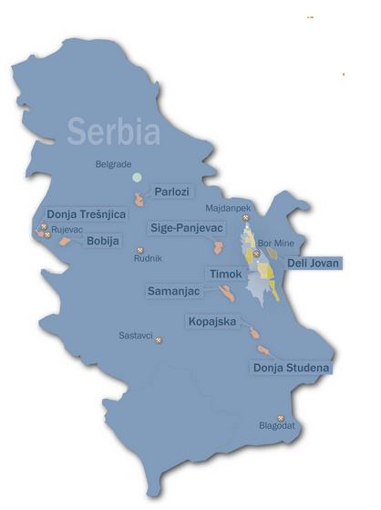 Reservoir Minerals has many options to enhance value - Serbia map