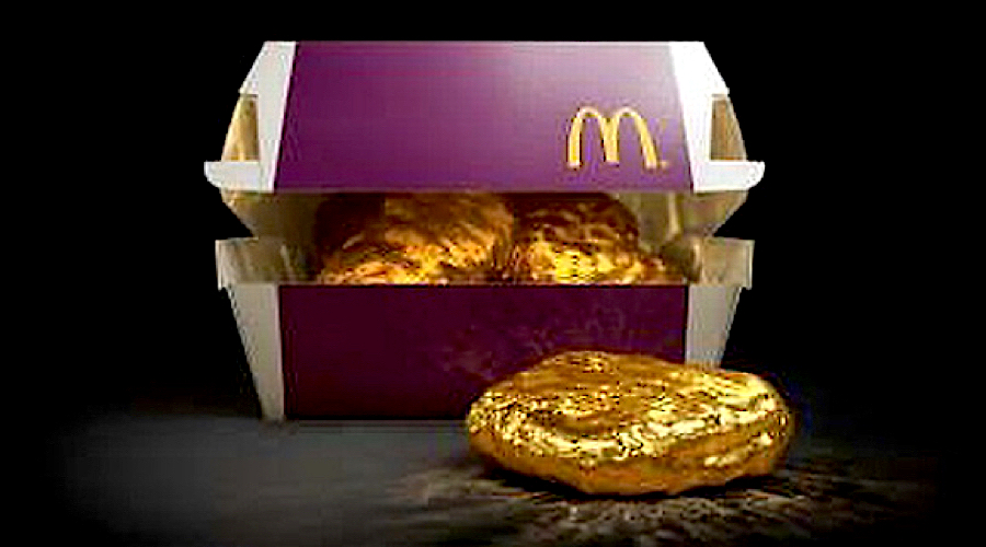 McDonald’s Japan fights low sales with appetizing prize: an 18-karat gold McNugget