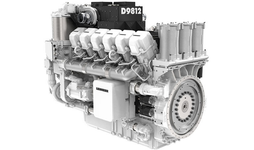 The first available cylinder configuration of the D98 series: the D9812 diesel engine