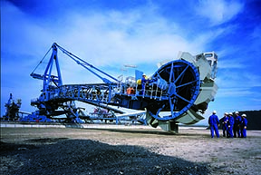 An FLSmidth bucket wheel stacker reclaimer is shown here at another installation which will be similar to equipment being installed at the Port of Taman.