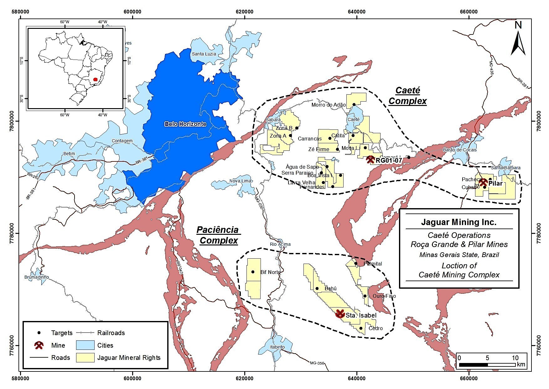 Figure 2 - Caete Complex Location Map (PRNewsFoto/Jaguar Mining Inc.)