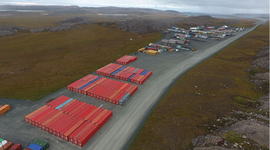 Hope Bay mine site aerial photo of Gekko’s containers carrying the gold processing plant