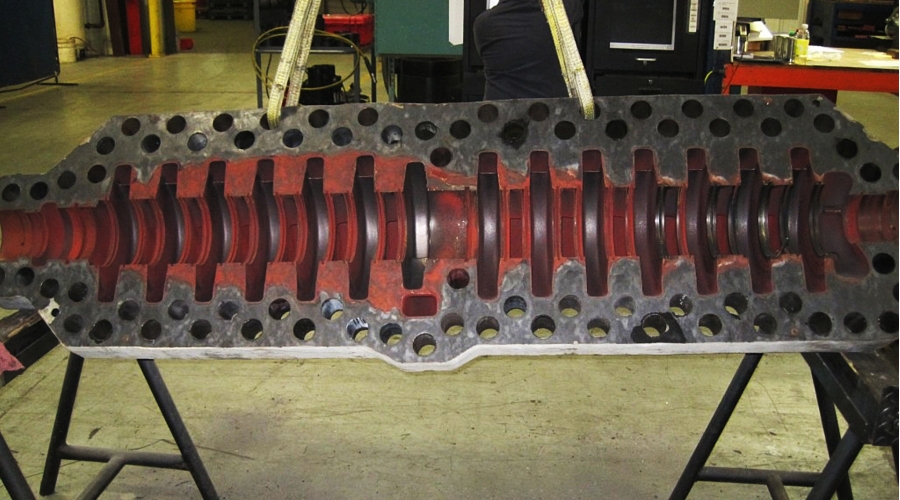 When a pump operates in a boiler feed system, iron oxide deposits are often found in the casing