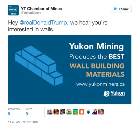 Canada’s Yukon Chamber of Mines slammed over Trump-related tweet