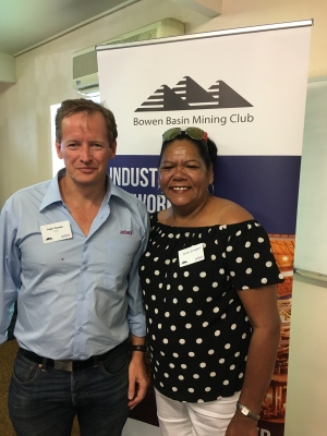 Irene Simpson, Wangan & Jagalingou spokesperson, with Peter Thomas at the Clermont Supplier Briefing