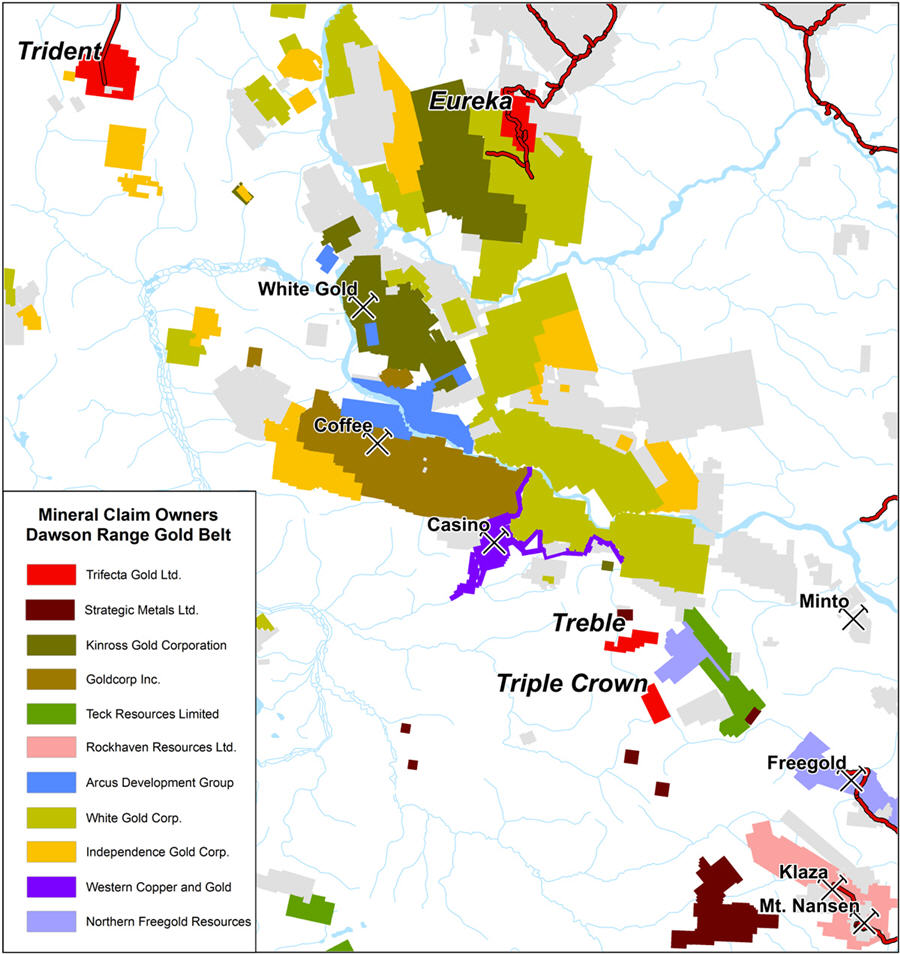 An undervalued mining play in a storied gold district - Trident properties map
