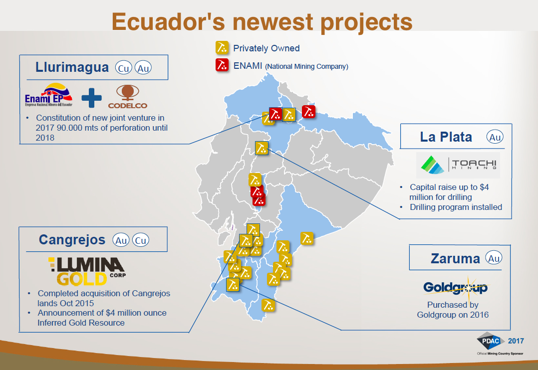Ecuador mining industry to grown eightfold by 2021 — report