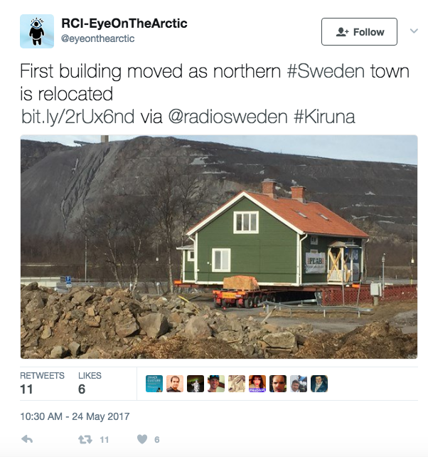 Swedish miner begins massive relocation of whole city