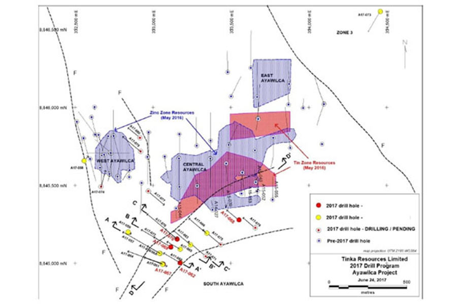 Explorer's Peruvian zinc asset gets a critical look - 2017 drill program map