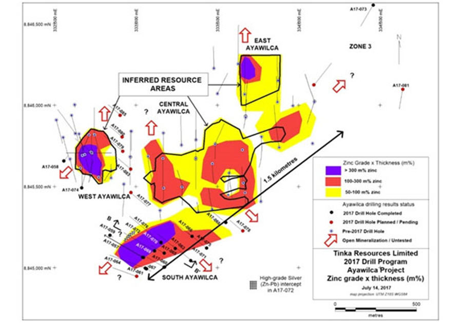 Explorer's Peruvian zinc asset gets a critical look - Tinka Resources Ltd 2017 Drill Program