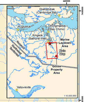 Visit to vast Nunavut Exploration camp highlights possibilities - map