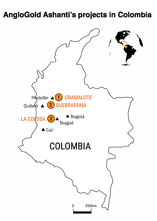 AngloGold Ashanti assets in Colombia
