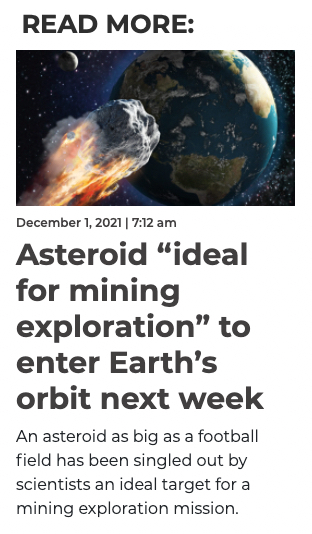 Asteroid “ideal for mining exploration” to enter Earth’s orbit next week