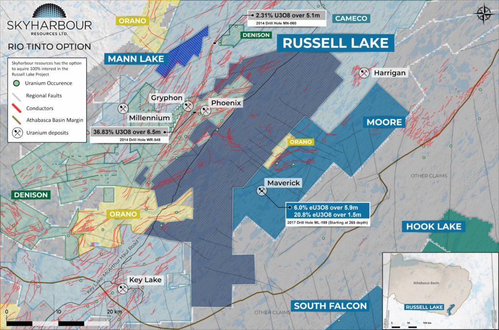 Russell Lake uranium property location