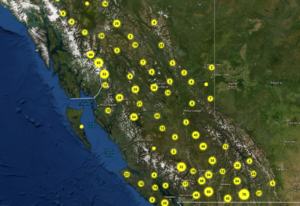 Mining geoscience data mapped in British Columbia