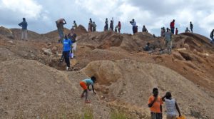 Artisanal cobalt mining site in DRC