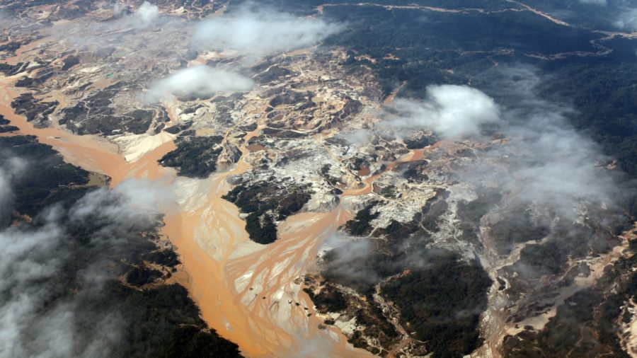 Illegal gold mining in Amazon
