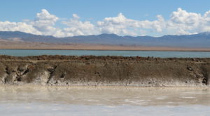 Evaporating ponds at Albemarle's Silver Peak Lithium Mine