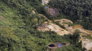 Illegal mining in the Yanomami traditional territory.