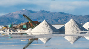 Lithium mine at Salinas Grandes salt flat Jujuy province, Argentina
