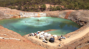 Mine wastewater being treated